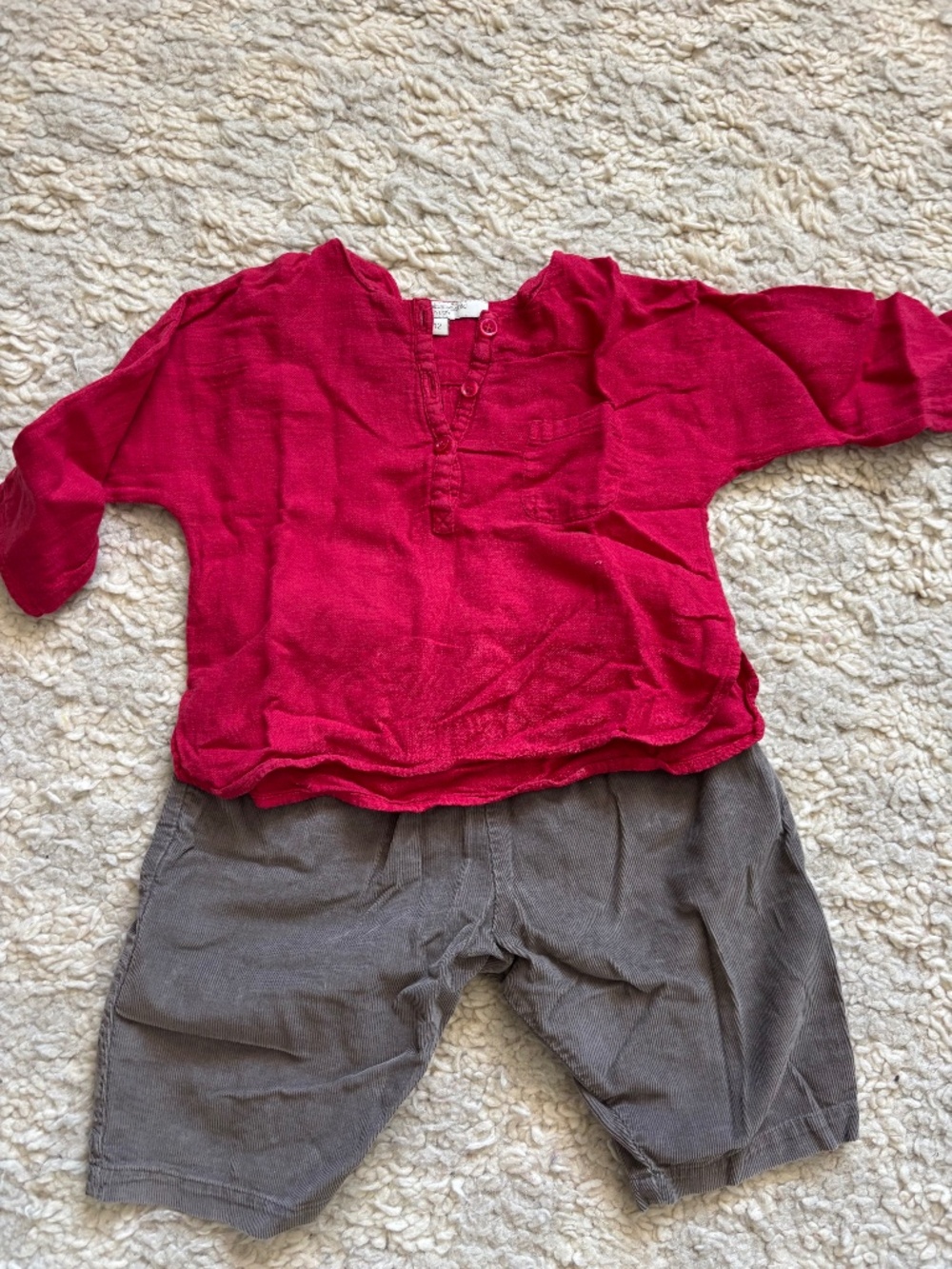 Caramel Baby London Red Top Cotton Breathable 12 mo 1 year